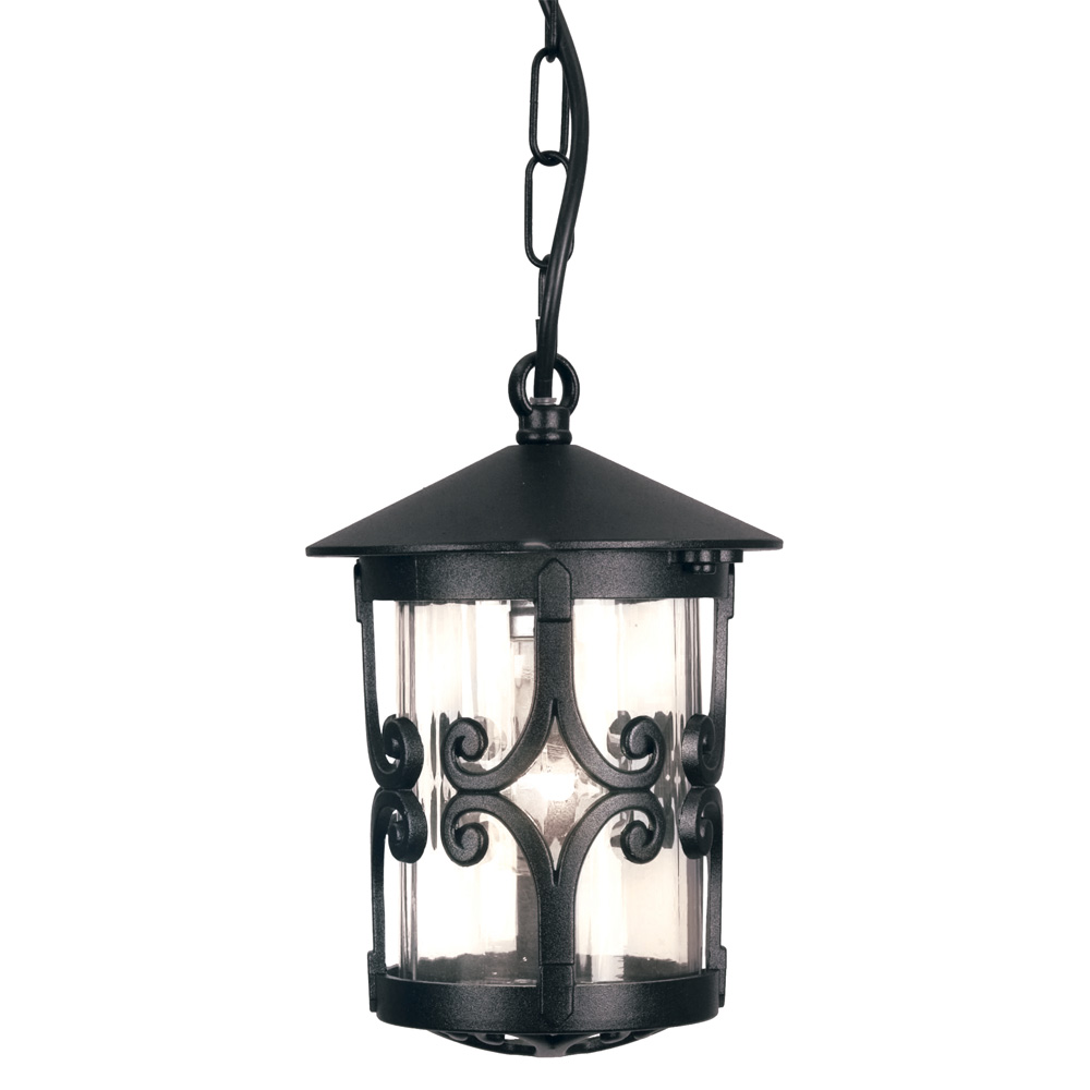 1514280 Porch Chain Lantern Black