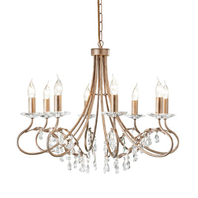 Elstead CRT8 Christina 8 Light Chandelier Silver-Gold Patina