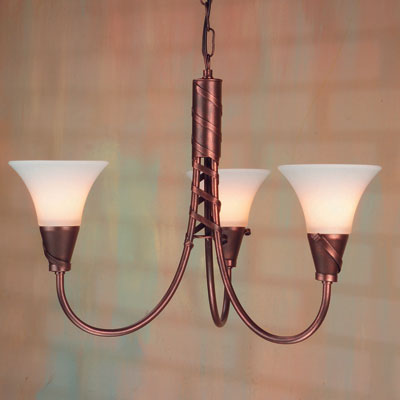 Elstead EM3 CP Emily Chandelier 3 light Copper Patina