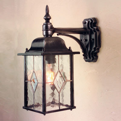 Down Wall Lantern Black and Silver