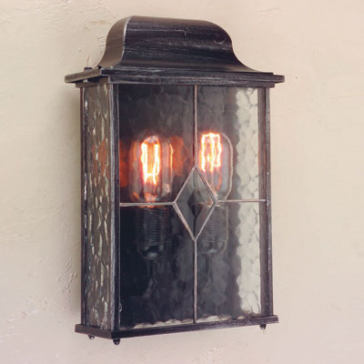 Half Wall Lantern Black and Silver
