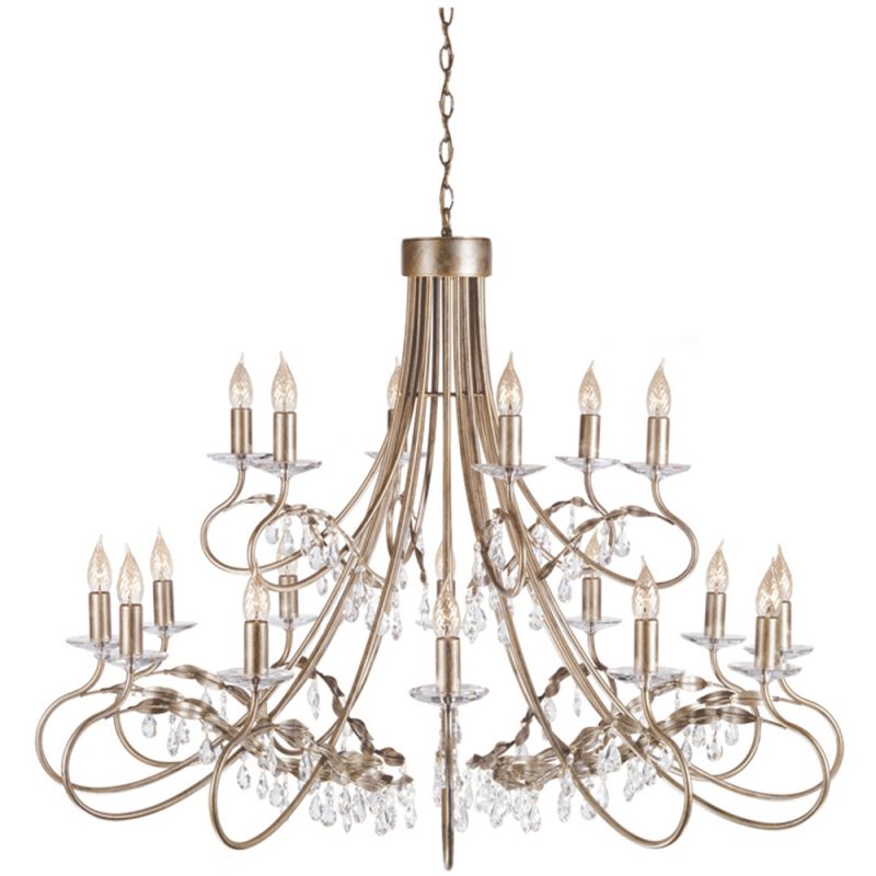 Elstead CRT18 Christina 18 Light Chandelier Silver-Gold Patina