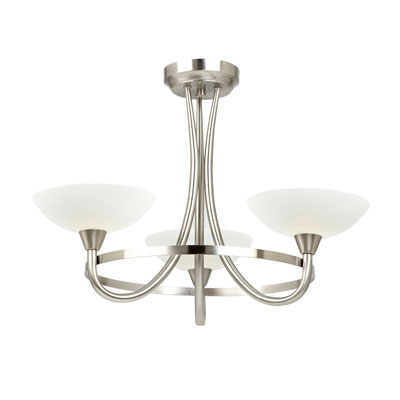 31CAG3LSS Caden 3 Light Ceiling Light Satin Nickel