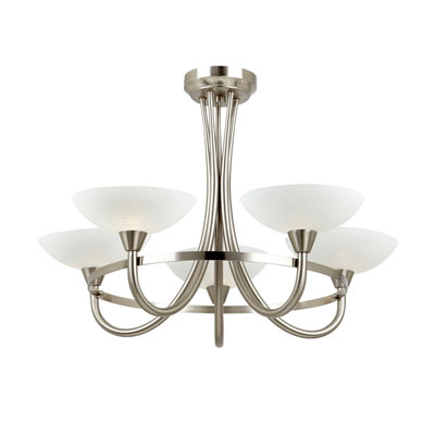 31CAG5LSS 5 Light Ceiling Light Satin Nickel