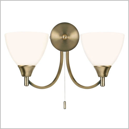 3118052AN Ana 2 Light Antique Brass Wall Light