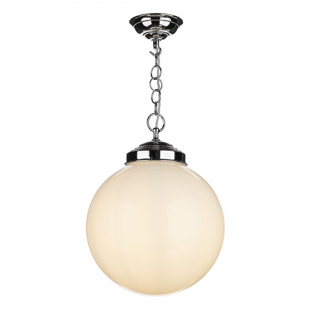 Fairfax Pendant  Chrome Opal glass