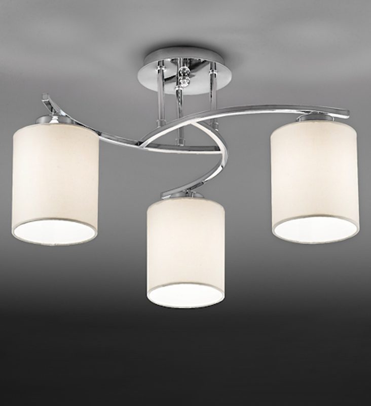 Franklite FL2080/3/1124 Hexx 3 light ceiling light chrome