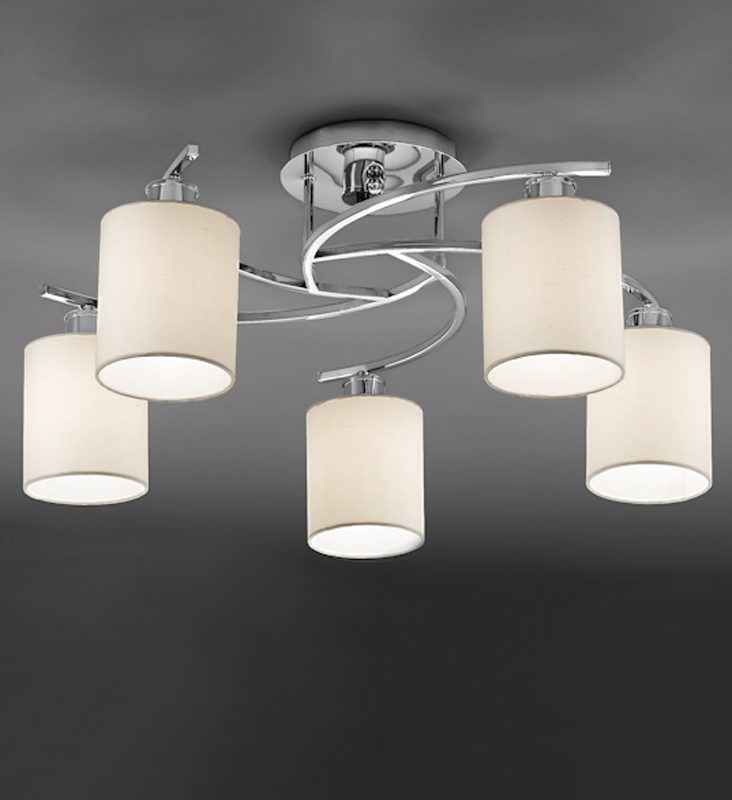 Franklite FL2080/5/1124 Hexx 5 light ceiling light chrome finish