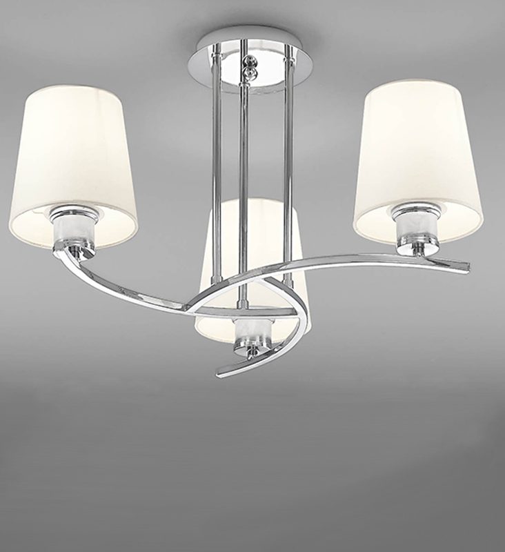 Franklite FL2082/3/1123 Hexx 3 light ceiling light chrome