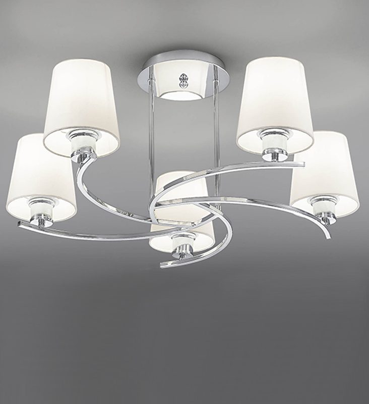 Franklite FL2082/5/1123 Hexx 5 light ceiling light chrome finish