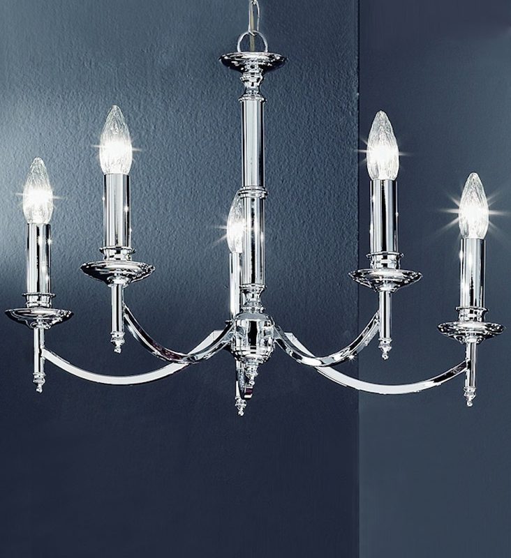 Franklite FL2090/5 Petrushka 5 light Chrome Chandelier