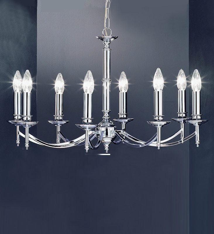 Franklite FL2090/8 Petrushka 8 light chandelier Chrome