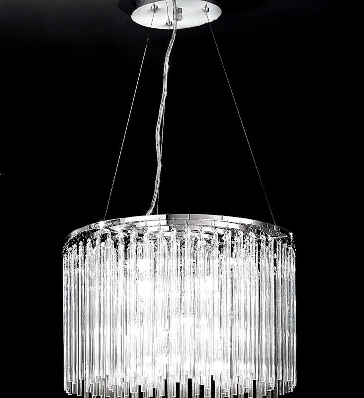 Franklite FL2094/9 Carillon 9 light Ceiling Pendant Chrome/Glass