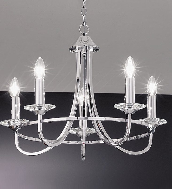 Franklite FL2146/5 Carousel 5 light chandelier Chrome