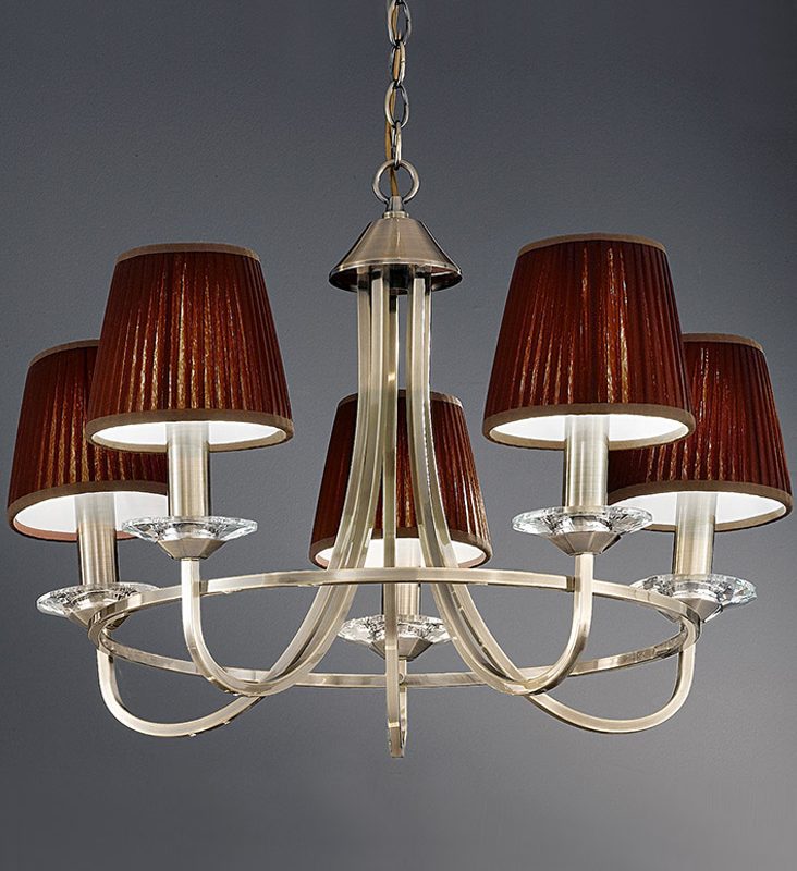 Franklite FL2147/5 Carousel 5 light chandelier soft bronze