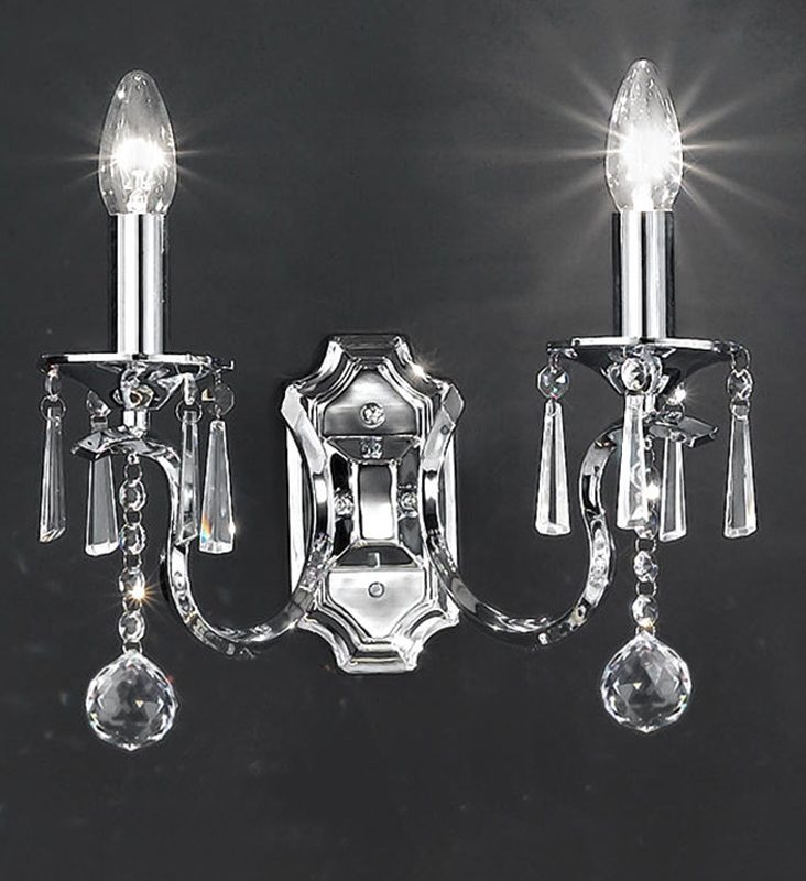 Franklie FL2155/2 Taffeta Twin wall bracket crystal chrome finish