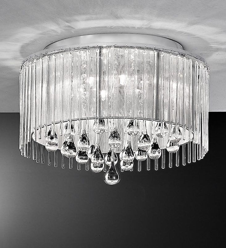 Franklite FL2160/6 Spirit 6 light crystal flush chrome 40cm