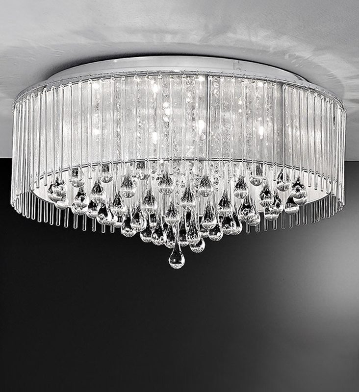 Franklite FL2160/8 Spirit 8 light crystal flush chrome