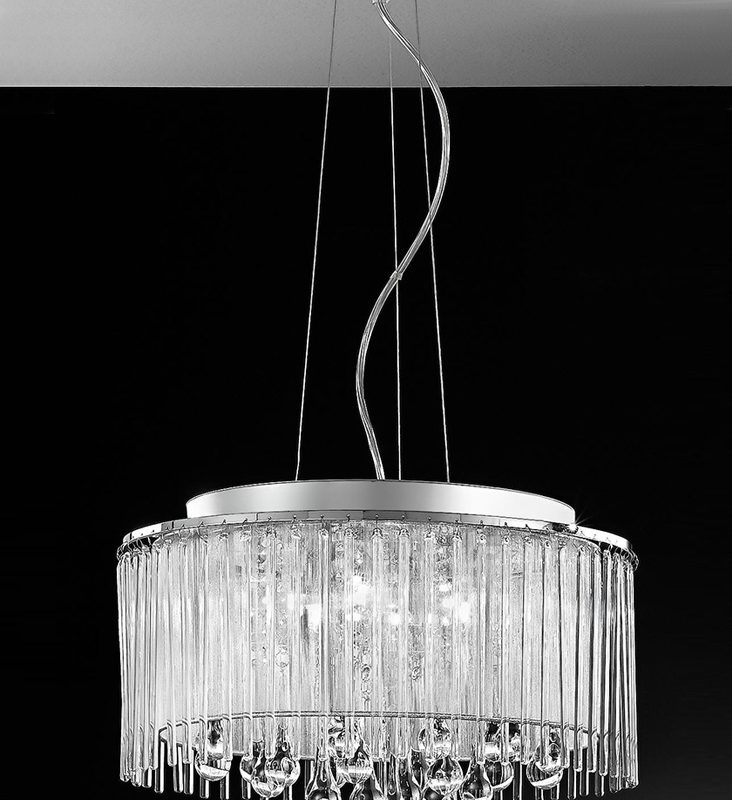 Franklite FL2161/6 Spirit 6 light crystal Pendant Chrome