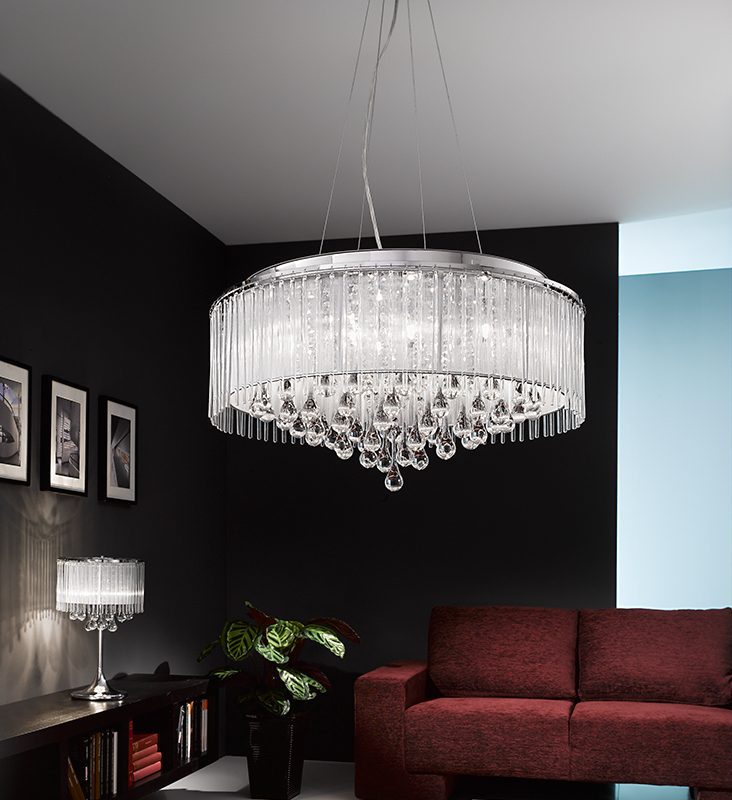 hanging crystal ceiling light