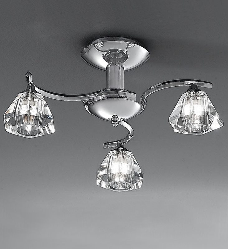 Franklite FL2162/3 Twista 3 light Chrome Ceiling Light
