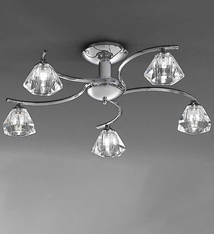 Franklite FL2162/5 Twista 5 light Chrome Ceiling Light