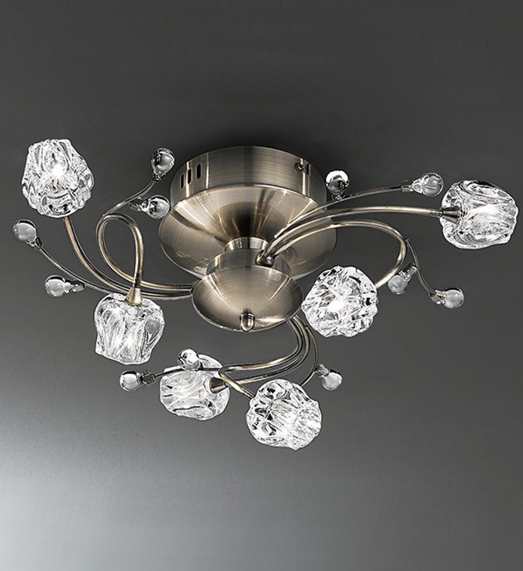 Franklite FL2169/6 Podette 6 light Flush Ceiling Light Bronze