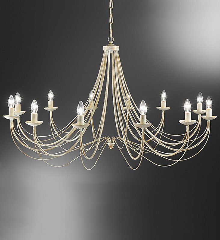 41217212 12 light Cream Chandelier