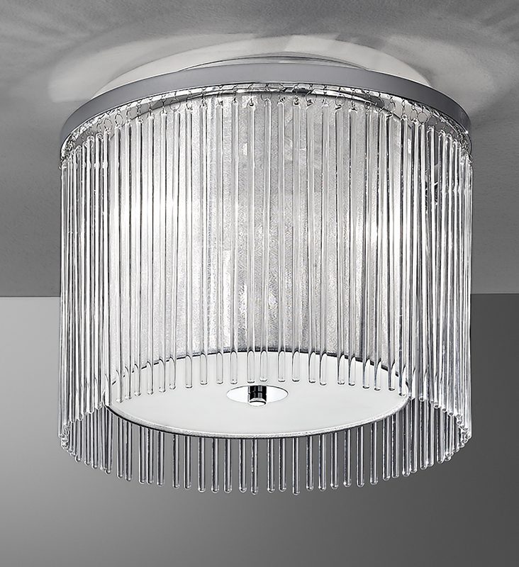 Franklite FL2190/3 EROS 3 light flush ceiling light chrome 40CM