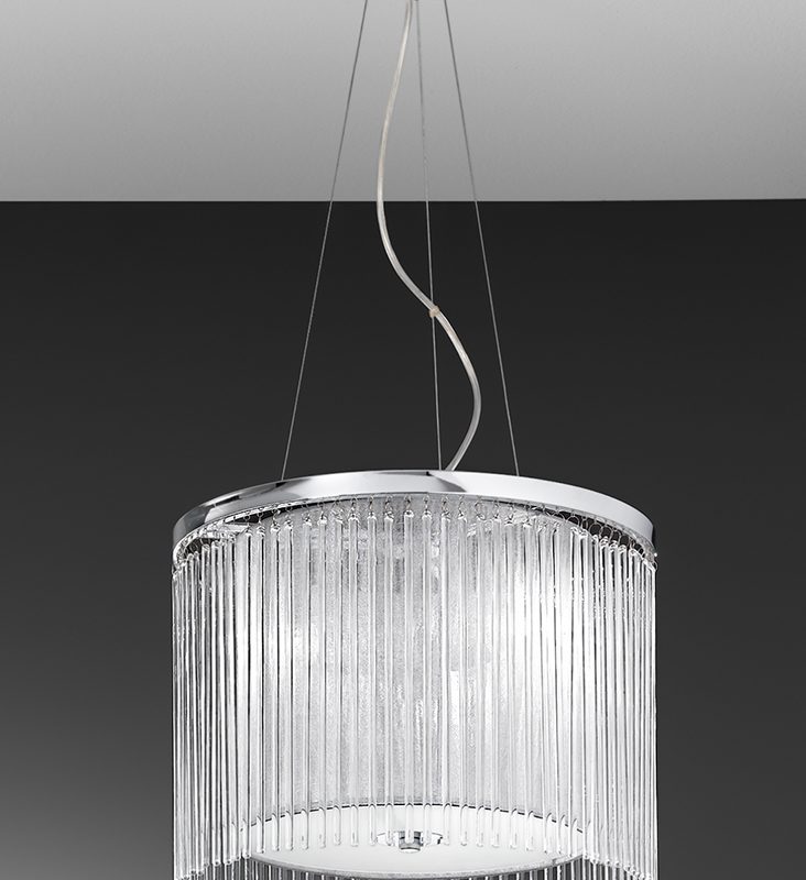 Franklite FL2191/3 Eros 3 light Ceiling Pendant Chrome/Glass