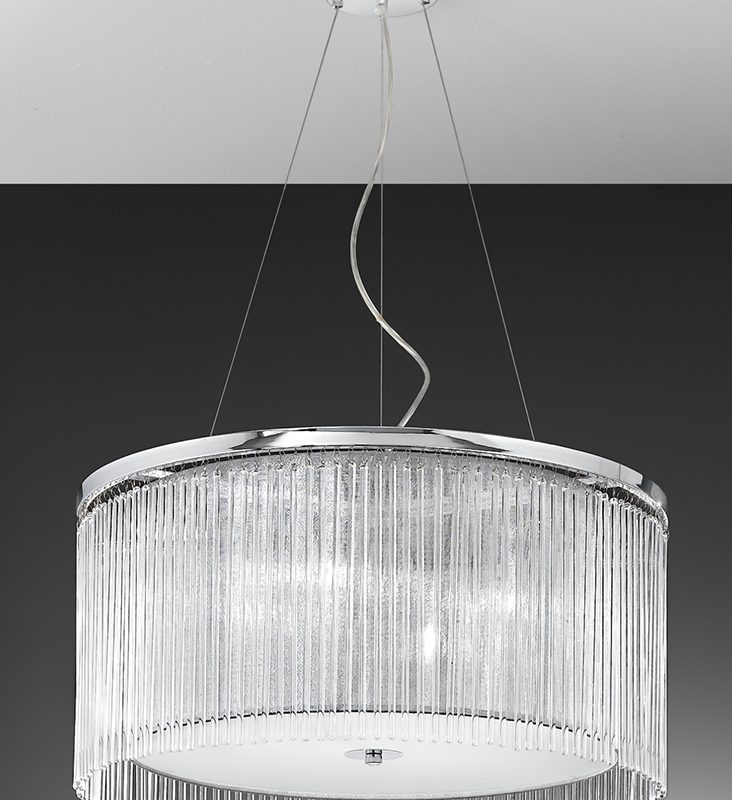 Franklite FL2191/4 Eros 4 light Ceiling Pendant Chrome/Glass