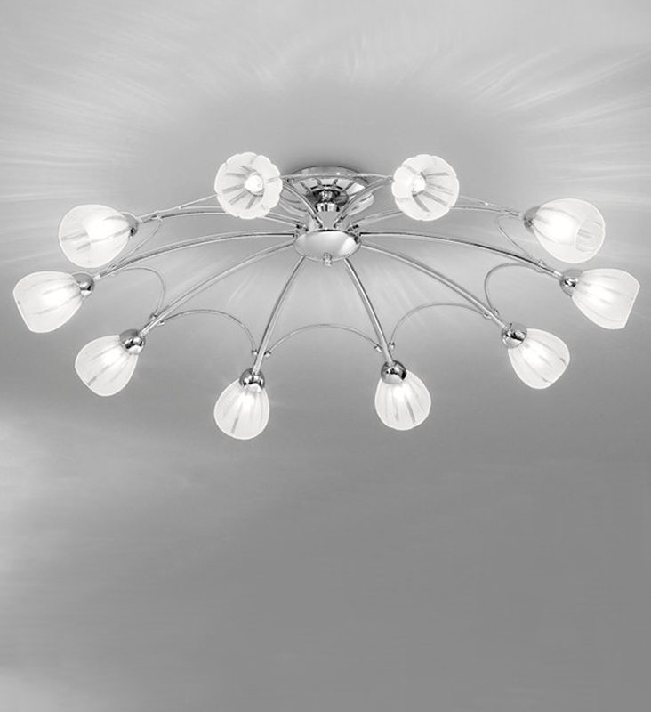 41220610 Clorris 10 light Chrome Ceiling Light