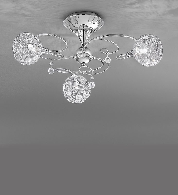 Franklite FL2214/3 Orion 3 light flush fitting chrome finish