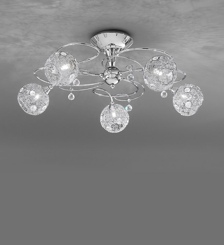 Franklite FL2214/5 Orion 5 light chrome Ceiling Light