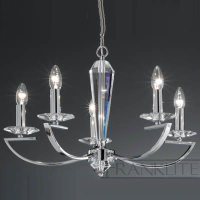 Franklite FL2241/5 Artemis 5 light Chrome Chandelier
