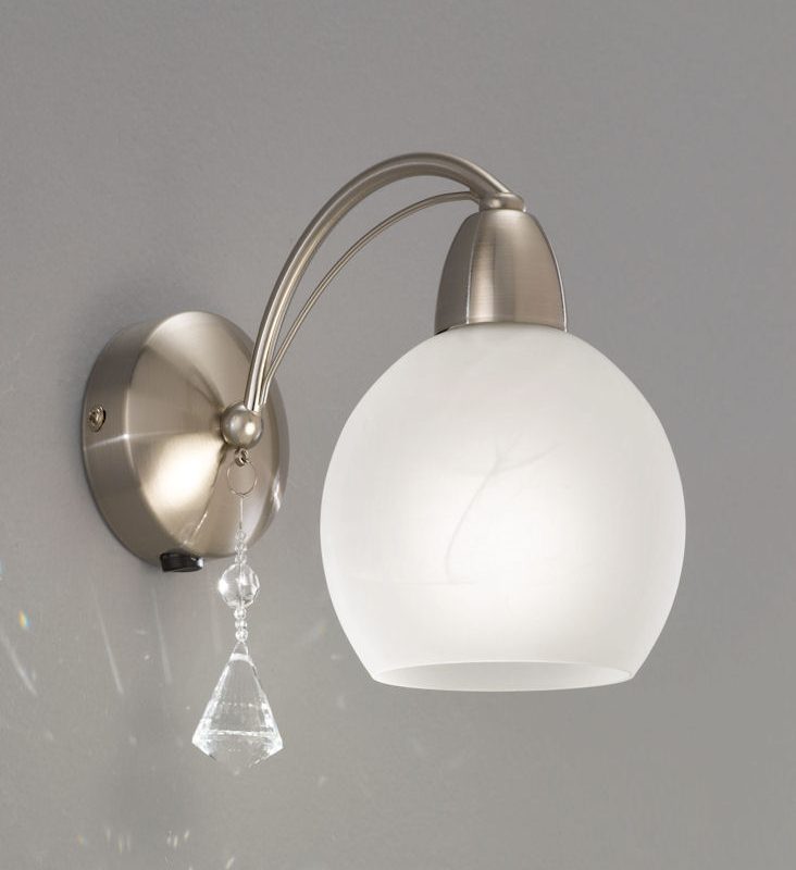 4122771 Theo 1 Light Satin Nickel Wall Light