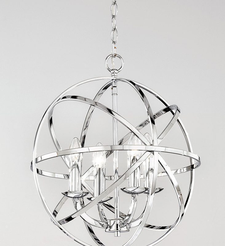 Franklite FL2280/4 Zany 4 Light Chrome Ball Pendant