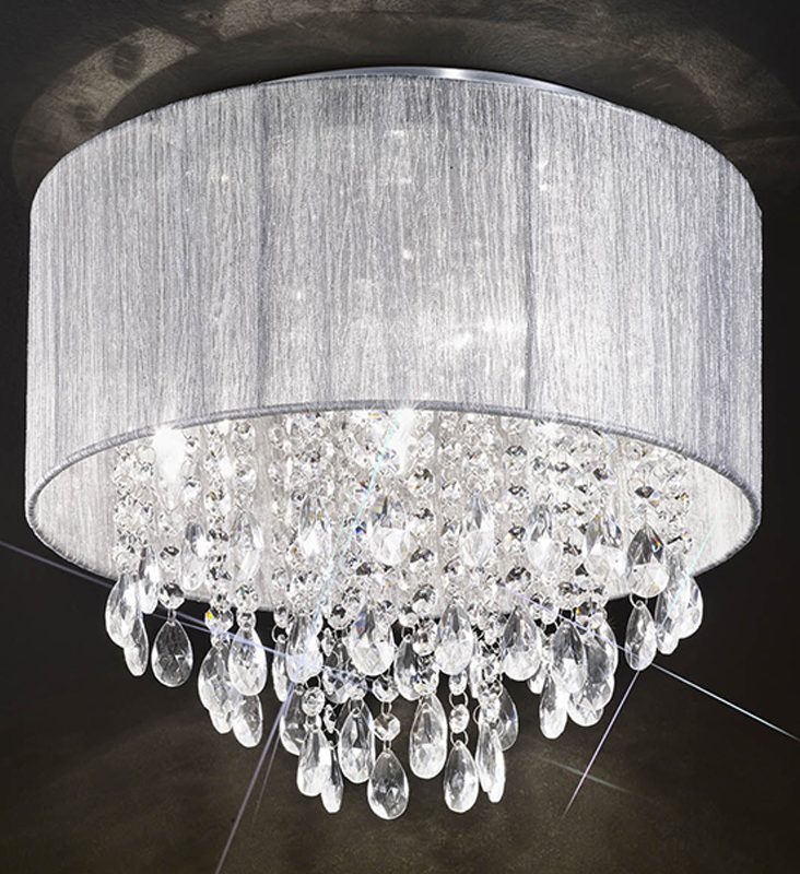 Franklite FL2281/4 Royale 4 Light Silver Shade Ceiling Light