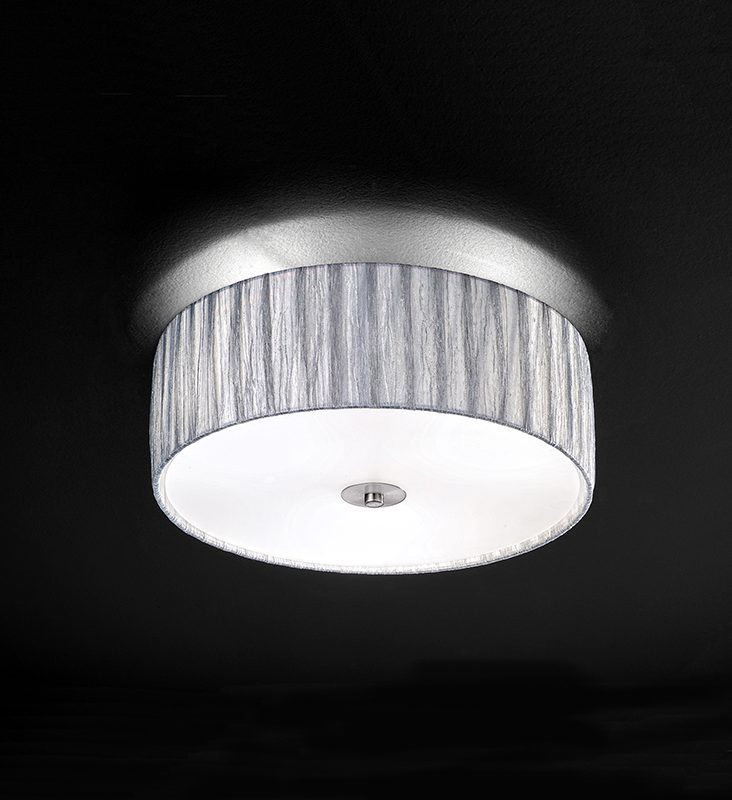 Franklite FL2283/3 Lucera 3 Light Satin Nickel Flush Ceiling Light