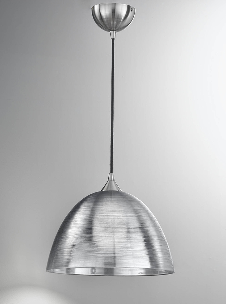 Kitchen Island Pendant Lights | Silver Dome Glass Pendant
