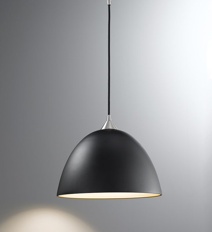 Kitchen Island Pendant Lights | Black Dome Glass Pendant