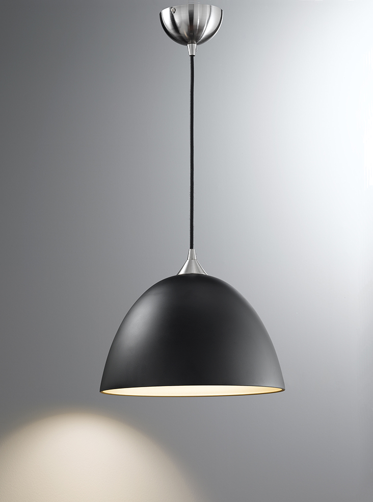 Kitchen Island Pendant Lights | Black Dome Glass Pendant
