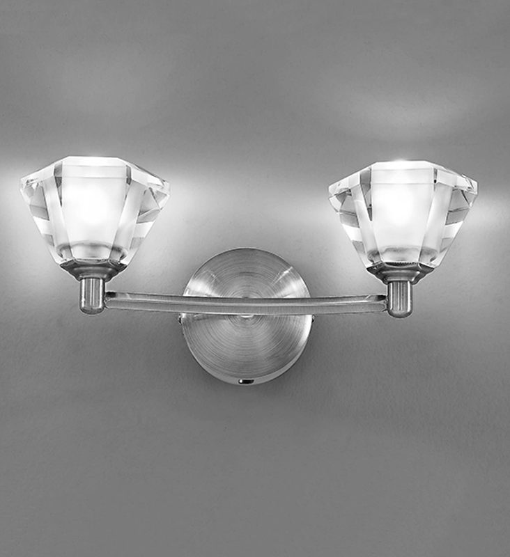 Franklite FL2294/2 Twista 2 Light Wall Light Satin Nickel