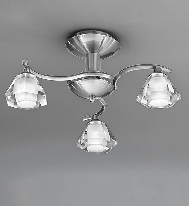 Satin Nickel Ceiling Light | 3lt Ceiling Satin Nickel