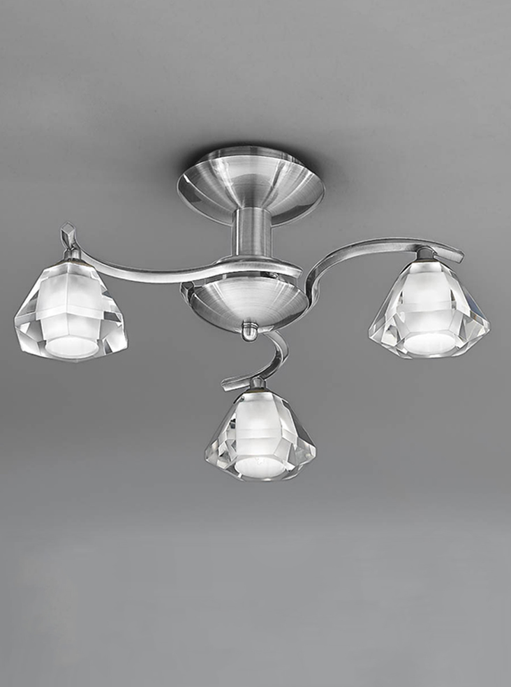 Satin Nickel Ceiling Light | 3lt Ceiling Satin Nickel
