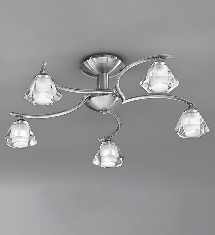 Satin Nickel Ceiling Light | Duo 5Lt Ceiling Light