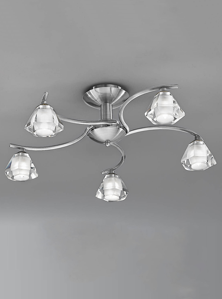 Satin Nickel Ceiling Light | Duo 5Lt Ceiling Light