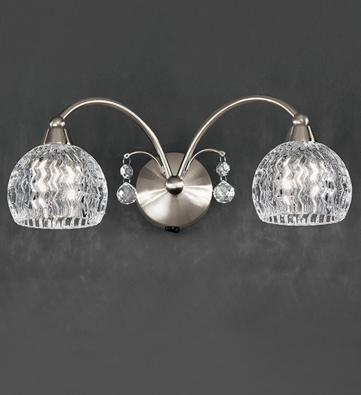 Franklite FL2295/2 Jura 2 Light Wall Light Satin Nickel