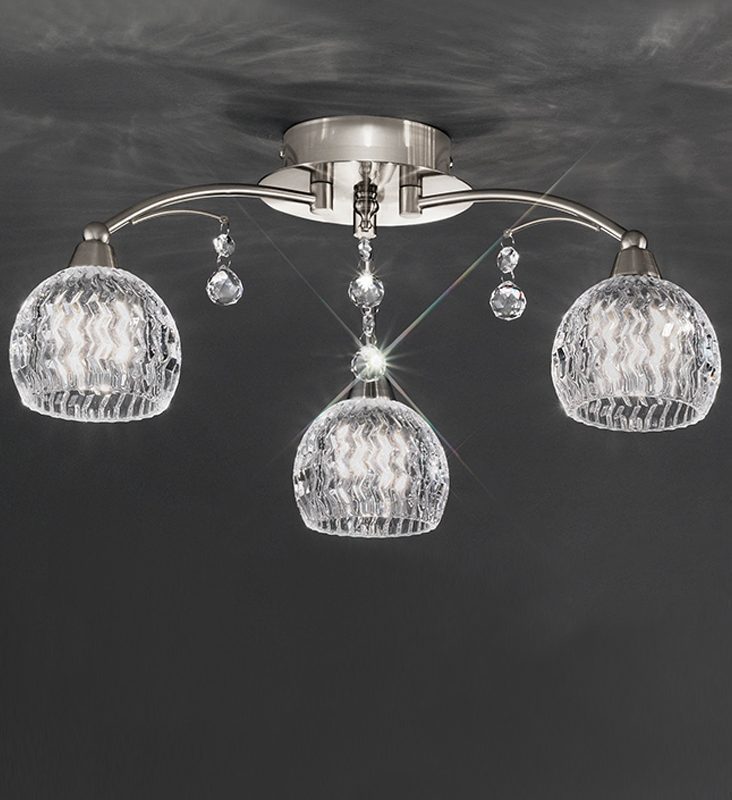 Satin Nickel Ceiling Light | Jury 3lt Ceiling Light