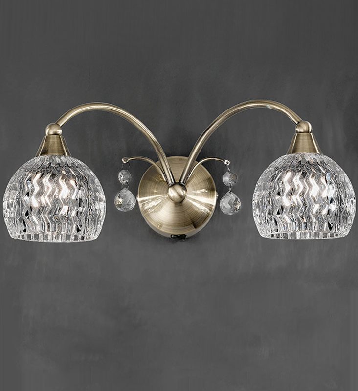 Franklite FL2296/2 Jura 2 Light Wall Light Antique Brass